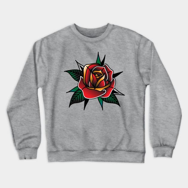 American Traditional Rose Crewneck Sweatshirt by Jessimk